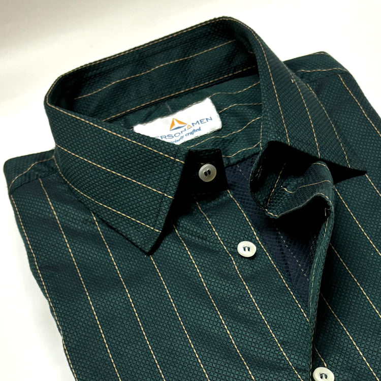 Green Gold Stripes Shirt