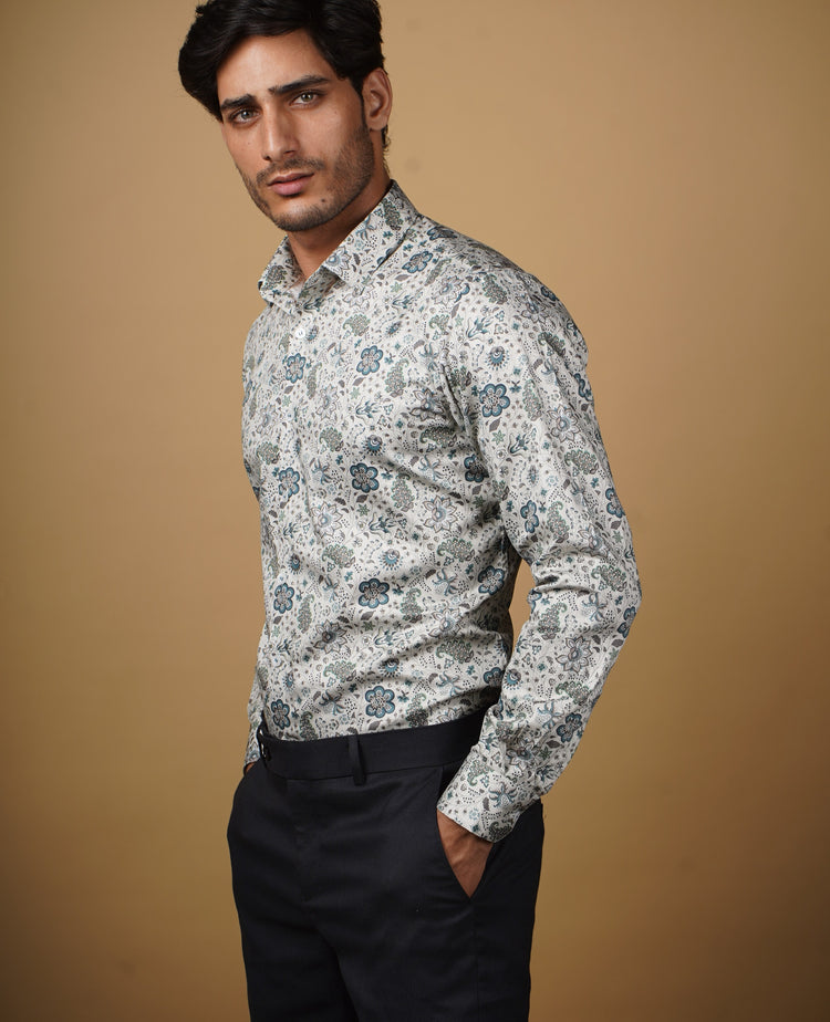 Sage Floral Shirt