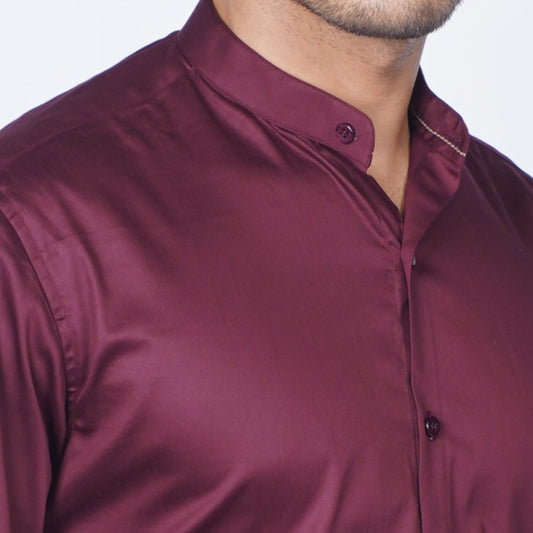 Mandarin Maroon Shirt