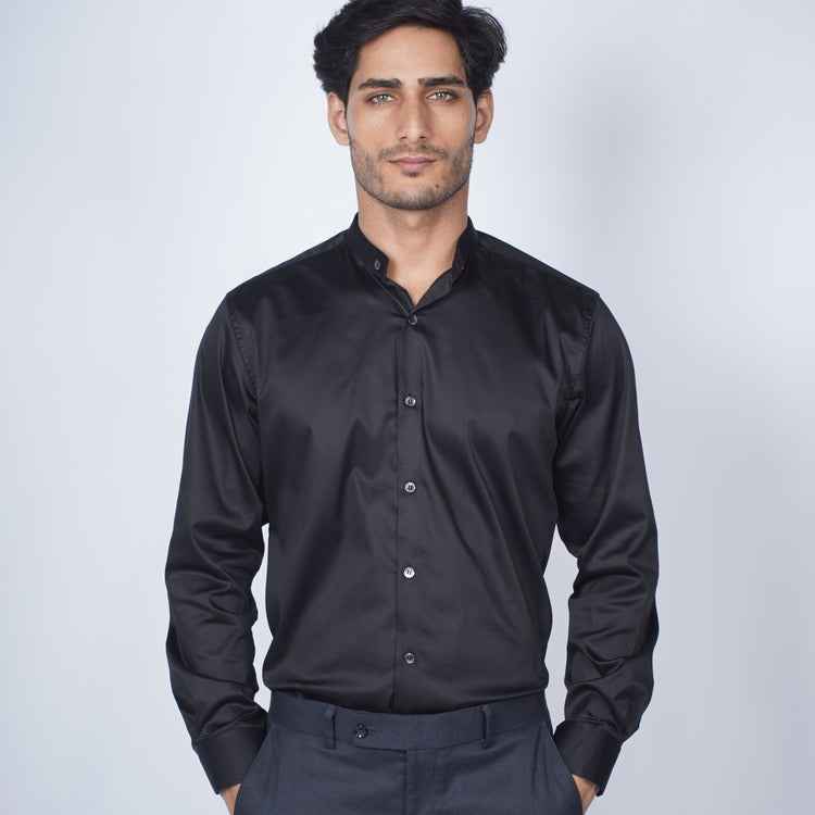 Mandarin - Black  Shirt