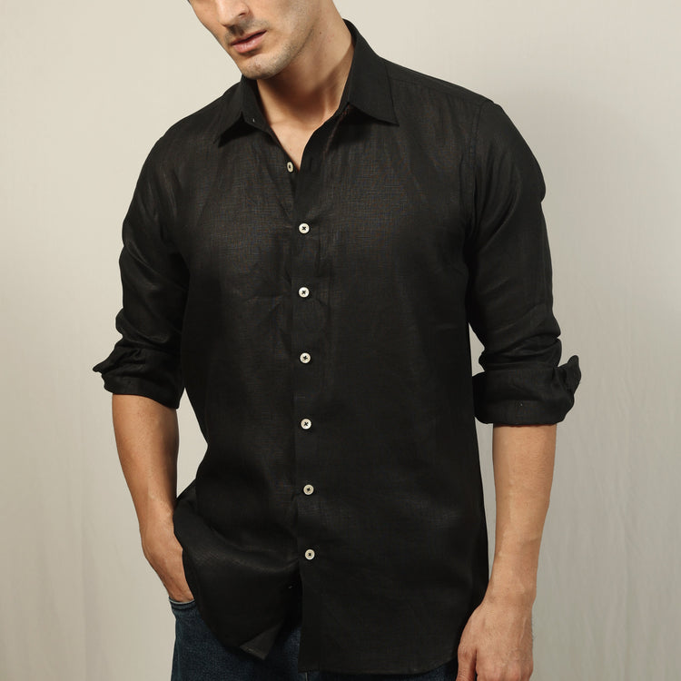 Black Linen Shirt